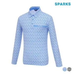 [디즈니골프]남성 로고 패턴 긴팔 카라 티셔츠 SP1MTS006_IC