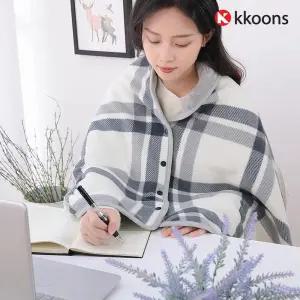 극세사 망토 무릎 담요 똑딱이 버튼 체크 후드 담요 망토무릎담요 입는담요