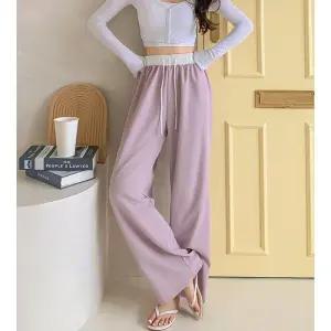 [비비드글램]바스락 배색 와이드팬츠 3color 쿨 통바지 여름