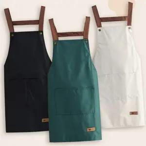 방수 앞치마 넉넉한 데일리 유치원 h형 앞치마 주머니 카페 요리 작업복