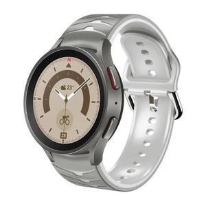 삼성 갤럭시 워치 5 프로 45mm 7/6/5/FE 노 갭 실리콘 스트랩, 6/4 클래식용 투톤 브레이슬릿 손목밴드