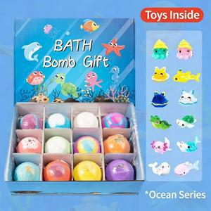 60g 어린이용 배쓰밤 장난감 공 숨겨진 야광 포함 천연 유기농 위한 휴일 목욕 선물 세트
