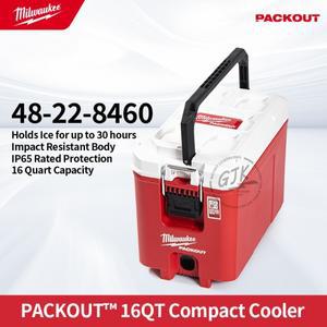 밀워키 48-22-8460 팩아웃 16쿼트 하드 사이드 충격 저항 콤팩트 쿨러