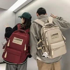 클래식 패치 캐주얼 백팩 캐주얼 신학기 학생 백팩 가방