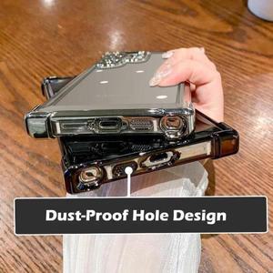 삼성 갤럭시 S25 가장자리 울트라 FE 플러스 하드 아크릴 커버에 대한 고급 충격 방지 도금 클리어 케이스