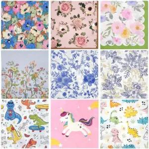 [제이아트](선택:프렌치블루)파티용 디자인 테이블 종이 냅킨 20매입테이블