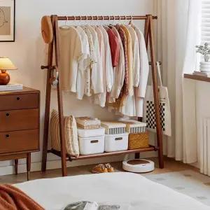 나무스탠딩 우드헹거 원목 미니 수납옷걸이 행거