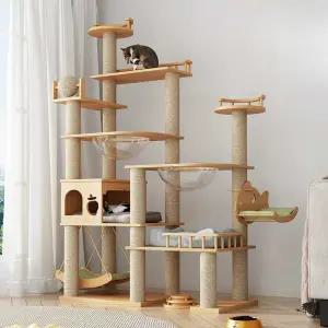 원목 대형캣타워 숨숨집 가구 투명해먹 스크래쳐 캣타워