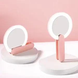 조명거울 손잡이 1초 손거울 LED조명 화장거울 LED 미니거울 뷰티조명 휴대용거울 LED미러 접이식 LED거울