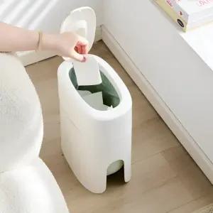 원터치 휴지통 화장실 틈새 방 안방 슬림 인테리어 욕실 거실 터치 쓰레기통 종량제 10L