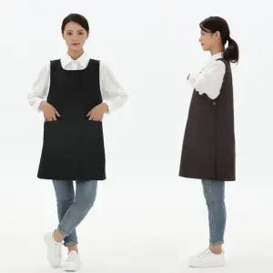 구김없는 투포켓 앞치마 원피스형 포그니