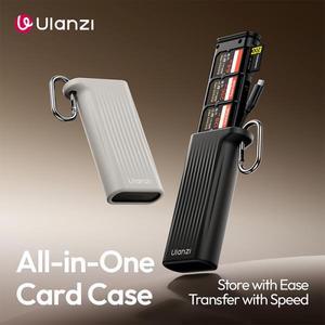 울란지 CR2 올인원 카드 케이스 멀티 슬롯 SD/TF 보관 5Gbps USB 3.1 리더 스마트폰 액션 카메라용