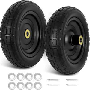 13인치 고릴라 카트 타이어 2팩 각각 300파운드 용량 5/8인치 액슬 보어 홀이 있는 평평한 자유 휠 2.2인치
