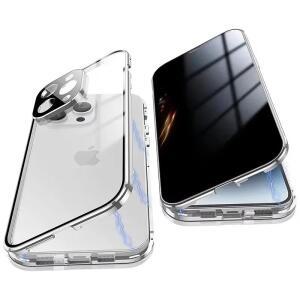 금속 마그네틱 엿보기 방지 개인 정보 보호 케이스 아이폰 16 15 14 13 12 11 프로 맥스 플러스 렌즈 보호