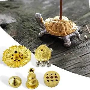 향꽂이 거북이 모양 황동 인센스 홀더 향받침 트레이 향스틱 꽂이 동물 장식 향로 받침대