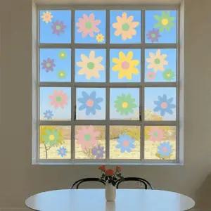 창문스티커 리무버블 시트지 데이지 꽃 버드스파이크 유리창 거울 데코