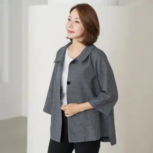 엄마옷 마담4060 A라인카라자켓-QJK2504017-