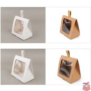 해피J보따리 PU 손잡이끈 투명창 선물백 간식 답례품 베이커리상자 접이식 포장박스