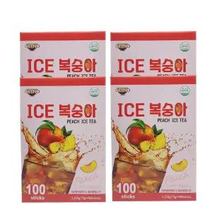 지노 아이스복숭아 100TX 4개 /아이스티 홍차 일회용스틱 분말