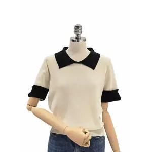 [롯데백화점]포커스 카라 반팔 니트 FM6C3KT3142