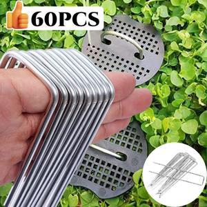 U자형 정원 고정핀 헤비듀티 펜스 튜빙 스테이크 잔디 고정핀 아연 도금된 조경용 스파이크 잡초 방지 및 지면 덮개 고정용