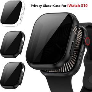 Apple Watch 10 용 개인 정보 보호 유리 + 케이스 시리즈 액세서리 42mm 46mm 강화 엿보기 방지 화면 커버