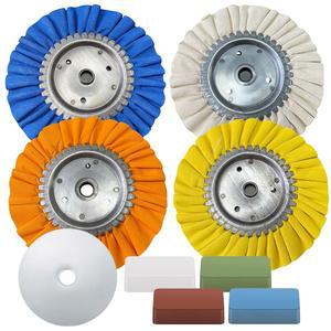 8팩 알루미늄 폴리싱 키트 앵글 그라인더용 레이크 버핑 20 3CM 8인치