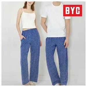 BYC 남녀공용 레이온 9부 파자마바지 커플잠옷 NRG1039
