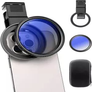 /DSLR용 67mm 가변 ND2-32 필터 - 범용 클립이 장착된 휴대폰 중성 밀도 렌즈 부착 16/15/14/13 Pro Max