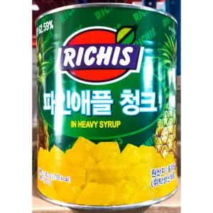 리치스 파인애플캔 청크 3.062KG 파인애플조각 파인애