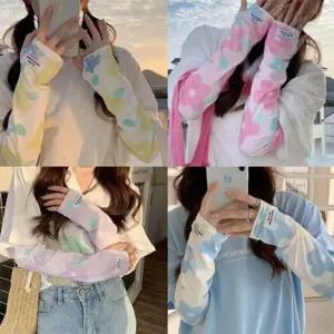 은창)러블리 플라워 라벨 팔토시 자외선차단 여름