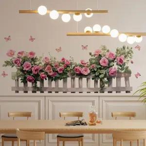 인테리어 벽스티커 포인트스티커 울타리꽃