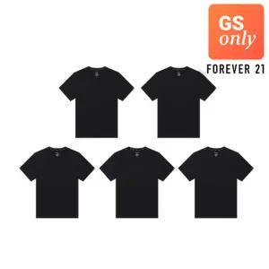 [포에버21] 올데이 고밀도 코튼 언더 반팔티셔츠 블랙 5종 세트