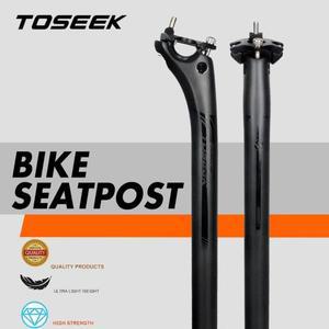 TOSEEK 초경량 카본 시트포스트 27.2/30.8/31.6mm 매트 블랙 MTB/로드 자전거 길이 350/400mm 튜브