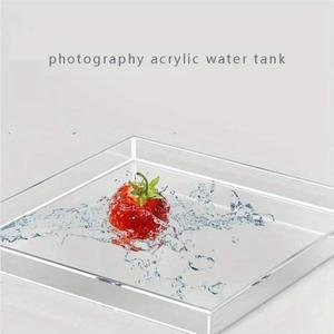 고투명 5mm 아크릴 물탱크 얕은 싱크대 사진 스튜디오 키트 테이블탑 촬영 소품 화장품 보관 트레이 배경