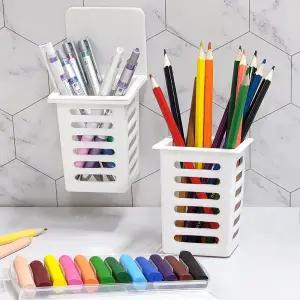 부착 수납 분리 통 연필꽂이 칫솔꽂이 책상정리 욕실수납 주방수납