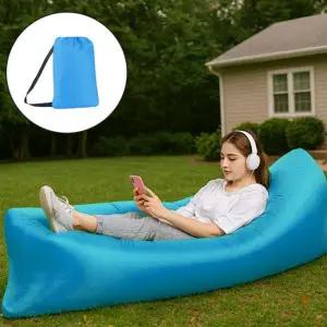 야외 에어 소파 접이식 1인용 가벼운 휴대용 에어 소파 간편 해변 공기주입 아웃도어 캠핑용 피크닉 라운지
