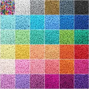 시드비즈 구슬 공예 반지 팔찌 234mm 유리 쌀 비즈 - 프리미엄 단색 루즈 전문가용 주얼리·팔찌용