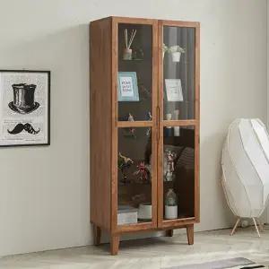 모던라인 호니 B형 고무나무 원목 5단 장식장