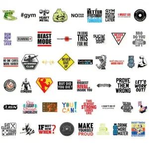 노트북스티커 레터링 헬스 노트북 캐리어 방수 스티커 50장 세트 노트북꾸미기