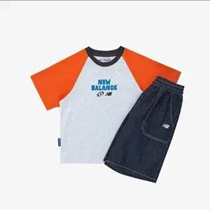 [셀러허브 스포츠레저]뉴발란스키즈(NB Kids) Ready Set Rugby!_5부 라글란 티셔츠 + 버뮤다 팬츠 셋업 NK