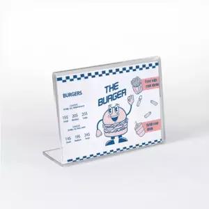 아크릴 메뉴판 안내판 안내문 스탠드 거치대 투명 안내 L자 꽂이 105x75mm 가로