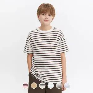 [지오다노주니어] 03026522 코튼 스트라이프 반팔 티셔츠