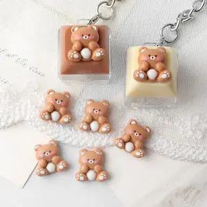 싼비즈 [6424-26]아크릴 키캡파츠 탑꾸재료 곰돌이 테디베어 12.7mm ,1개