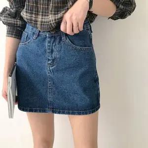 여성 데님 스커트 슬림핏 캐주얼 데일리 여성 청치마 하이