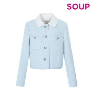 숲 칼라 탈부착 콤비 배색 트위드 자켓 재킷 SA3JKM1 438654