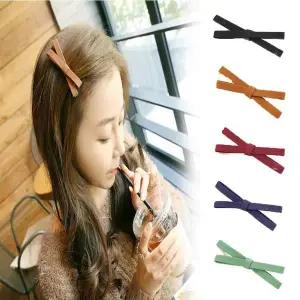 크로스 리본 머리 작은 머리핀 앞머리 옆머리 고정 삔