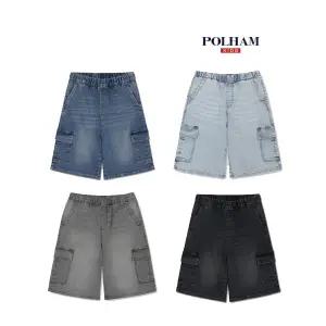 [롯데백화점]폴햄키즈 6부 카고 데님숏츠  PKG2DH3023