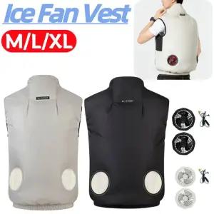 얼음조끼 냉조끼 통기성 민소매 작업복 에어컨 의류 3 기어 착용 더운 날씨 작업용 쿨링 선풍기 조끼