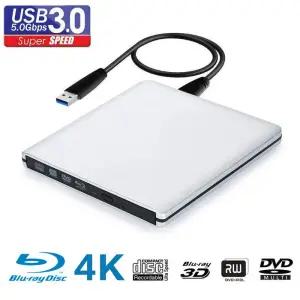 UHD 4K 블루레이 버너 USB 3.0 외장 광학 DVD 드라이브 녹음기 BD-RE/ROM 3D 플레이어 라이터 리더 Windows